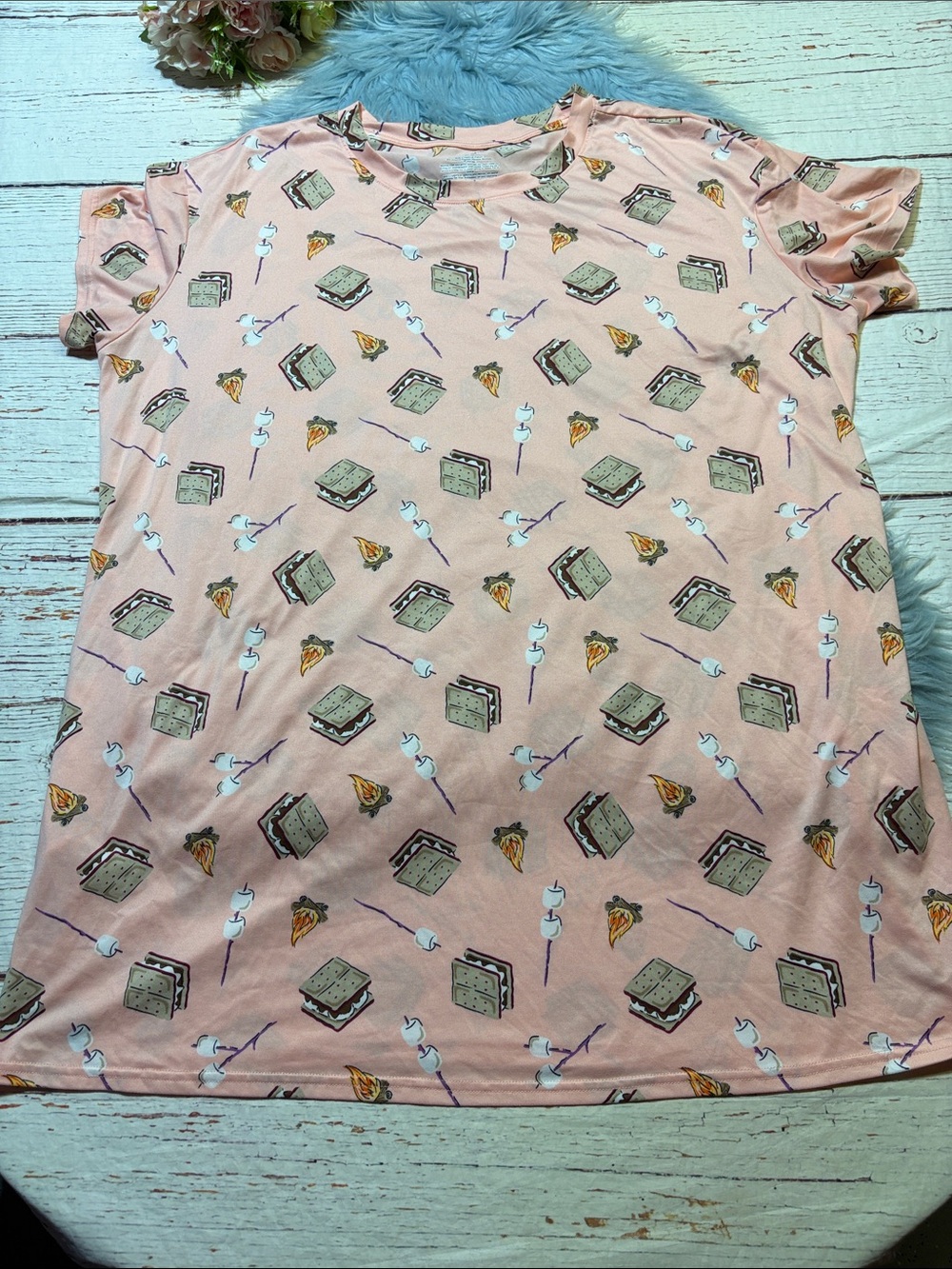Joyspun Pink S'mores Print Pajama Night Gown Sz 2X-3X